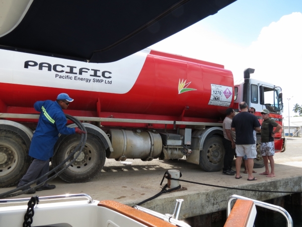 Fueling in Rodrigues, Mauritius