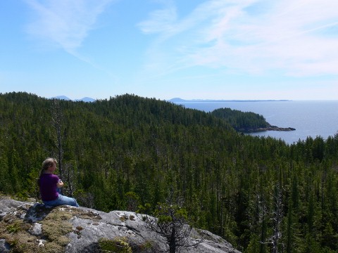 View to Laredo Sound from the hills above Hague Point Anchorage.