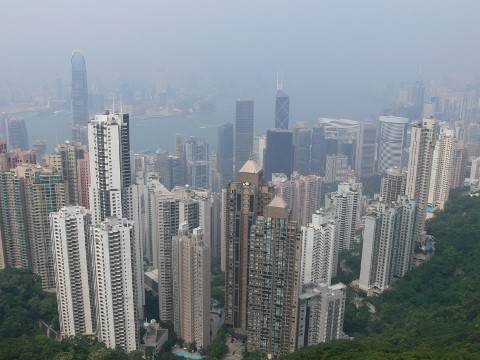 Hong Kong, Kowloon and Victoria Harbour from Victoria Peak