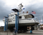 On the hard at Norsand Boatyard