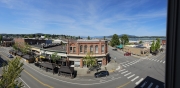 View to Commercial Ave in Anacortes from our room at the Majestic Inn