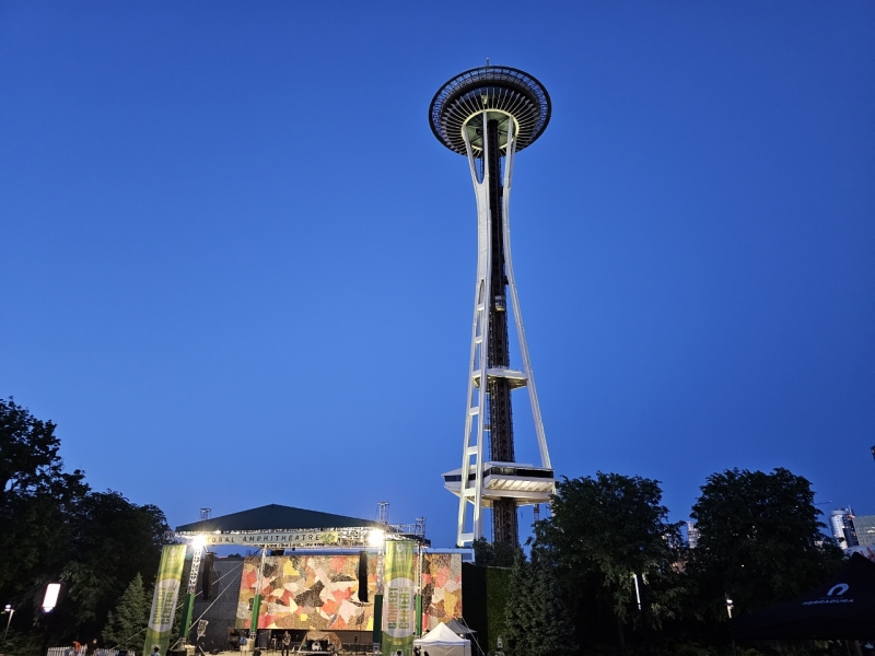 Passing the Space Needle after the Seattle Storm Game