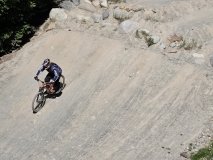 Mountain bikers below Whistler Gondola