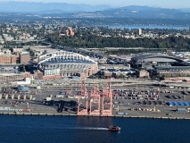 Seattle stadiums on flight from Victoria