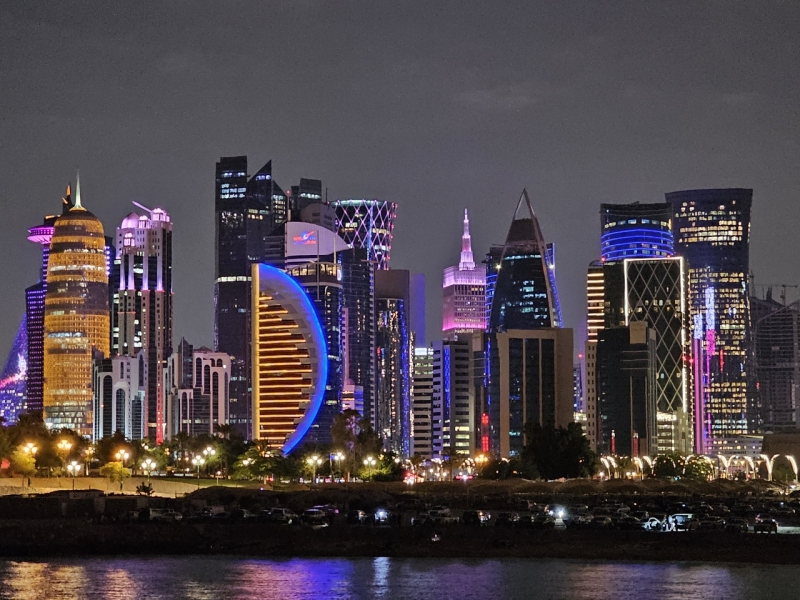 Doha night skyline