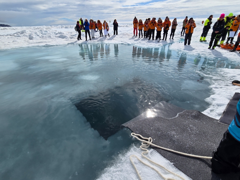 Polar plunge at Bartholin Brae, Blosseville Coast, Greenland