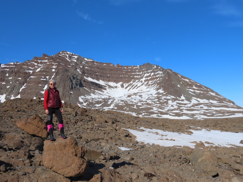 Hiking at Bartholin Brae, Blosseville Coast, Greenland