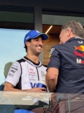 F1 Driver Danny Ricciardo with Red Bull Racing principal Christian Horner