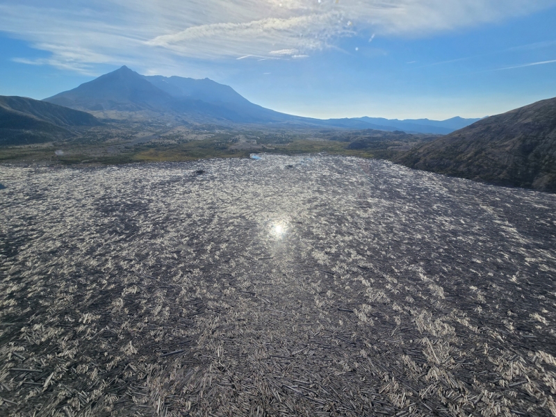 Spirit Lake at Mt St Helens on Helicopter Tour from Seattle