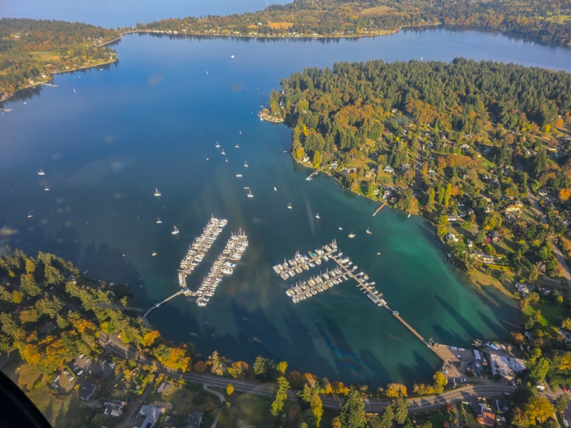 Quartermaster Harbor, Vashon Island on Helicopter Tour from Seattle