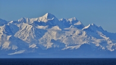 Offshore view to Alaska mountains